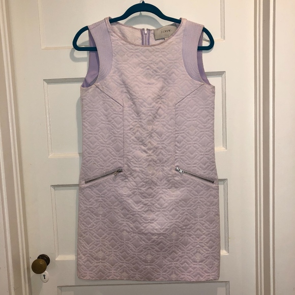 J. Crew Jacquard Zip Pocket Shift Dress - Lilac XS - Picture 3 of 8